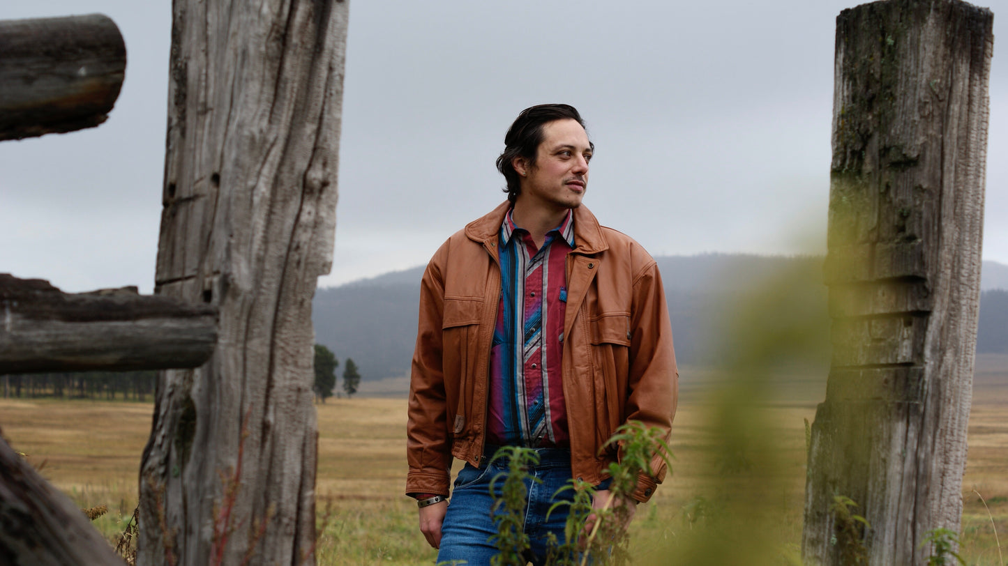 80’S VINTAGE LEATHER WESTERN BOMBER JACKET // SIZE MEDIUM