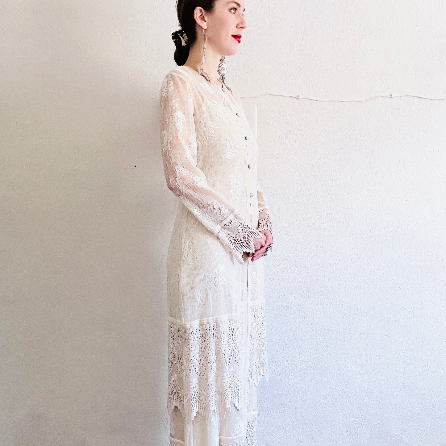 90'S VINTAGE SUE WONG WEDDING DRESS SET // SIZE SMALL