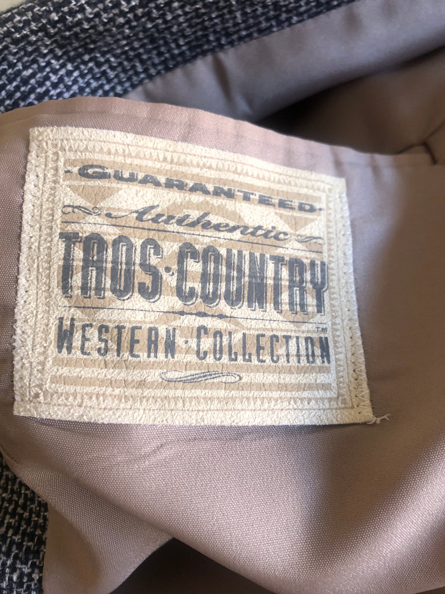 80’S VINTAGE GRAY TEXTURED WOOL WESTERN BLAZER // SIZE 42L