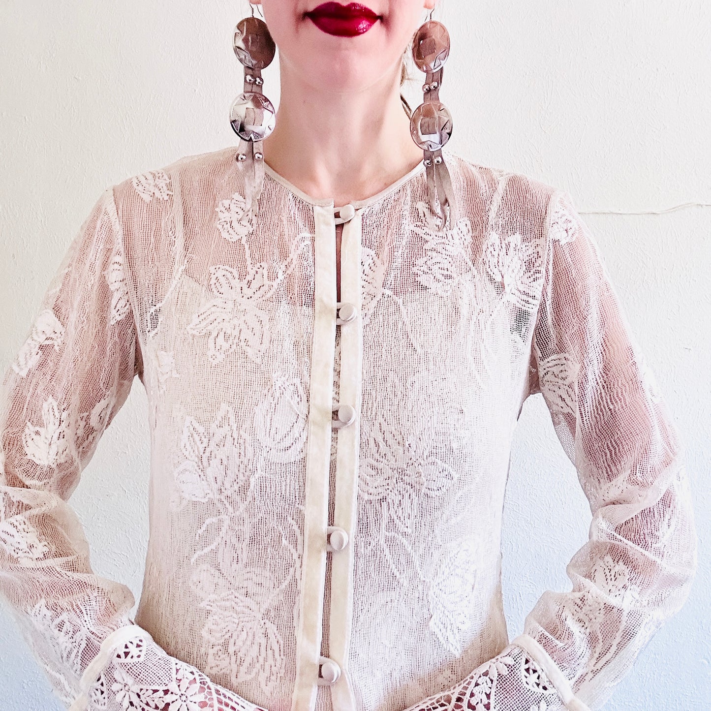 90'S VINTAGE SUE WONG WEDDING DRESS SET // SIZE SMALL