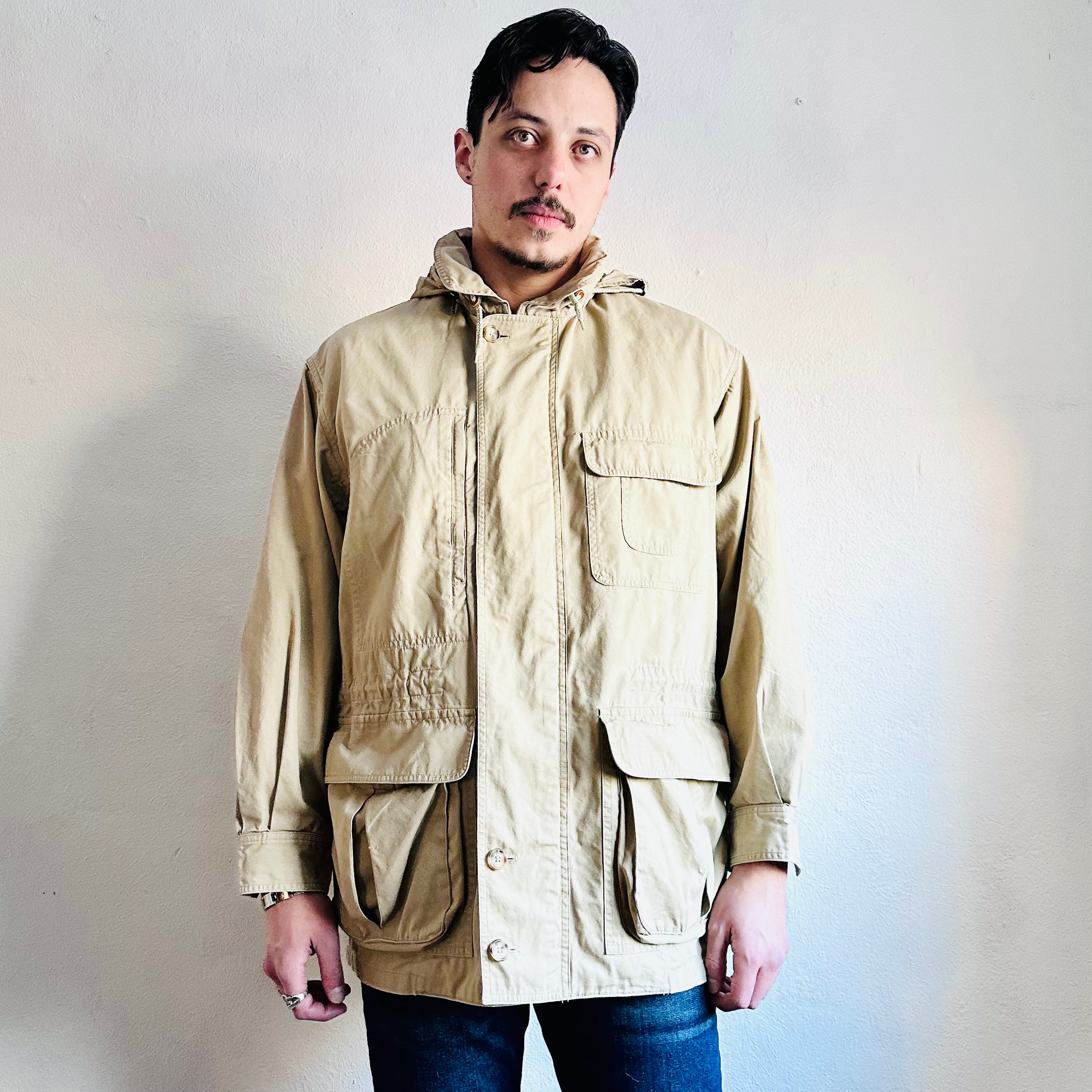 黒！90s Banana Republic hunting style coat-