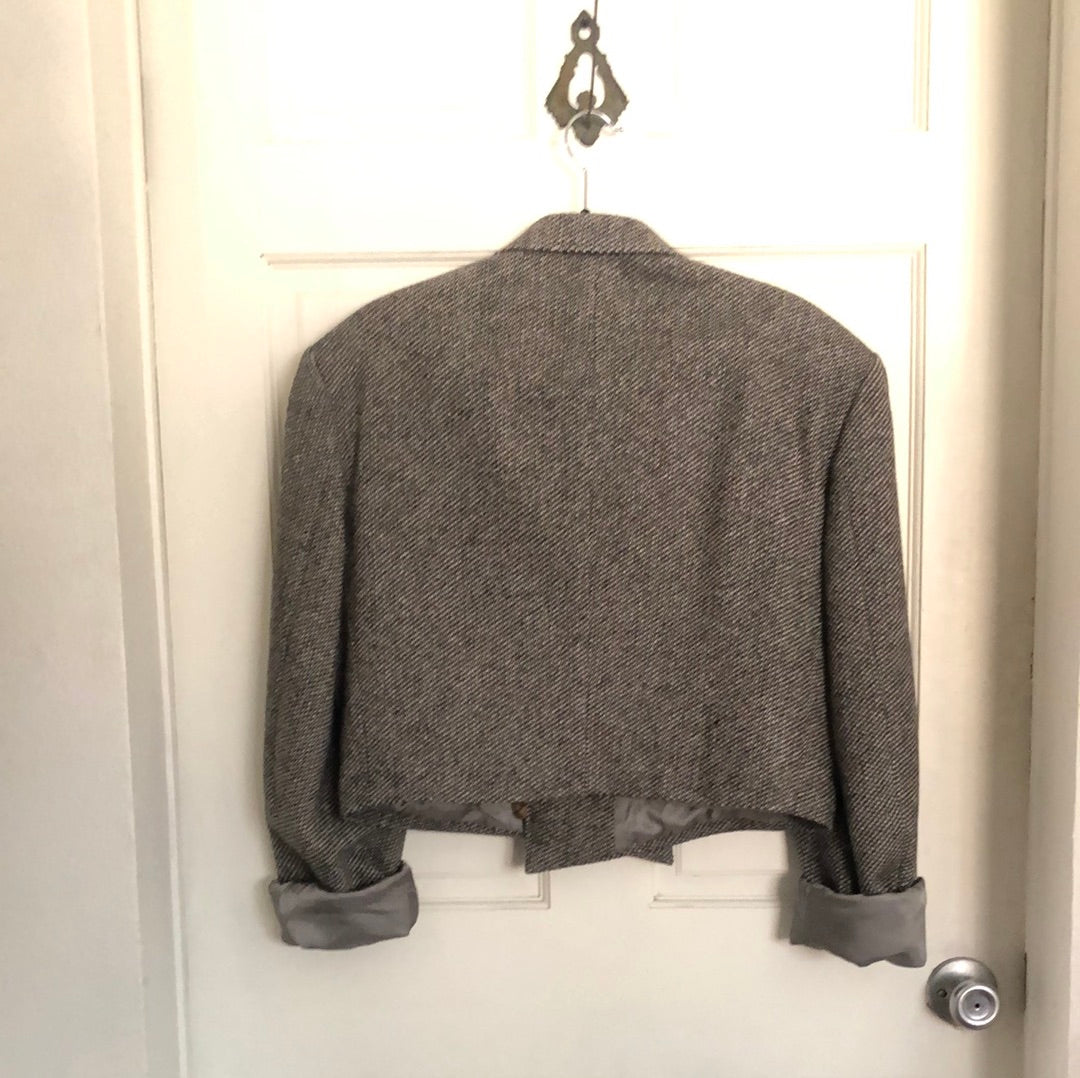 SDCV ORIGINAL WOOL TWEED CROPPED JACKET // SIZE SMALL/MEDIUM
