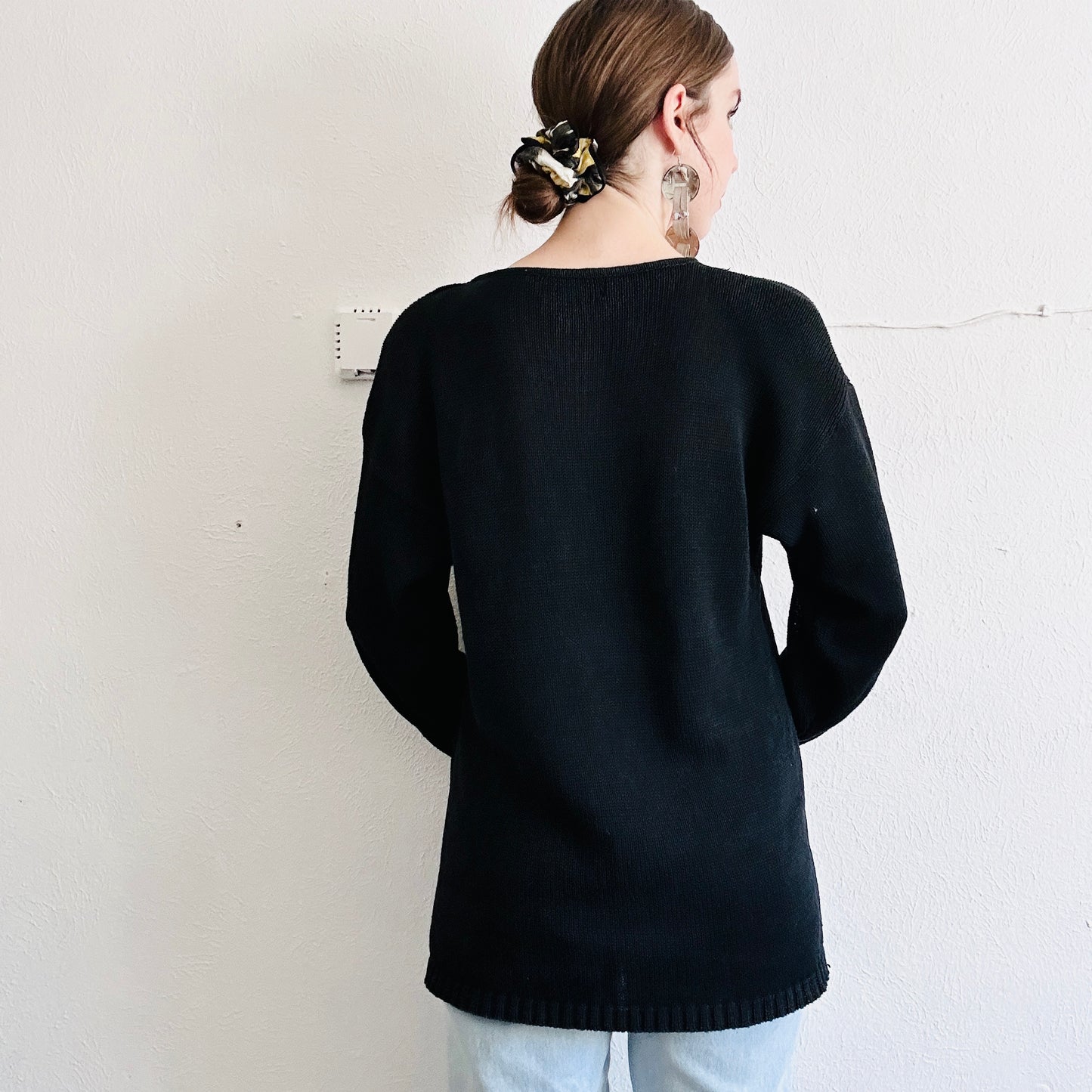 80'S VINTAGE SOUTHWESTERN BEADED SWEATER // SIZE MEDIUM