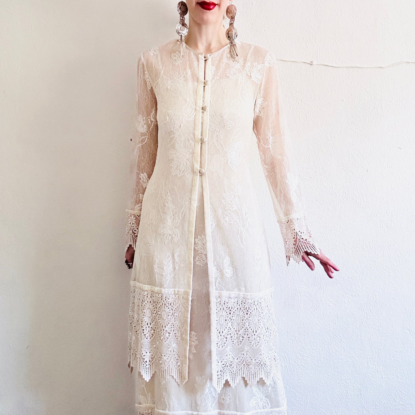 90'S VINTAGE SUE WONG WEDDING DRESS SET // SIZE SMALL