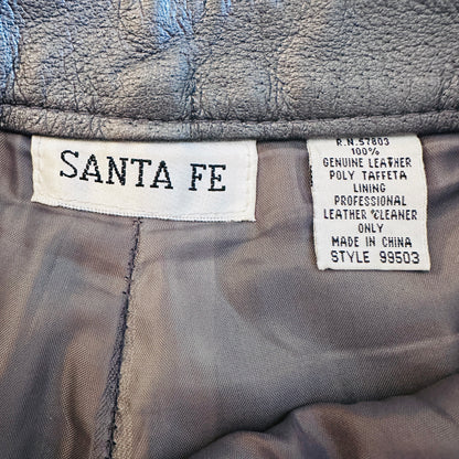 90'S VINTAGE SILVER SANTA FE LEATHER PANTS // WAIST SIZE 26