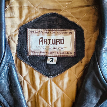 70'S VINTAGE ARTURO LEATHER JACKET // SIZE LARGE