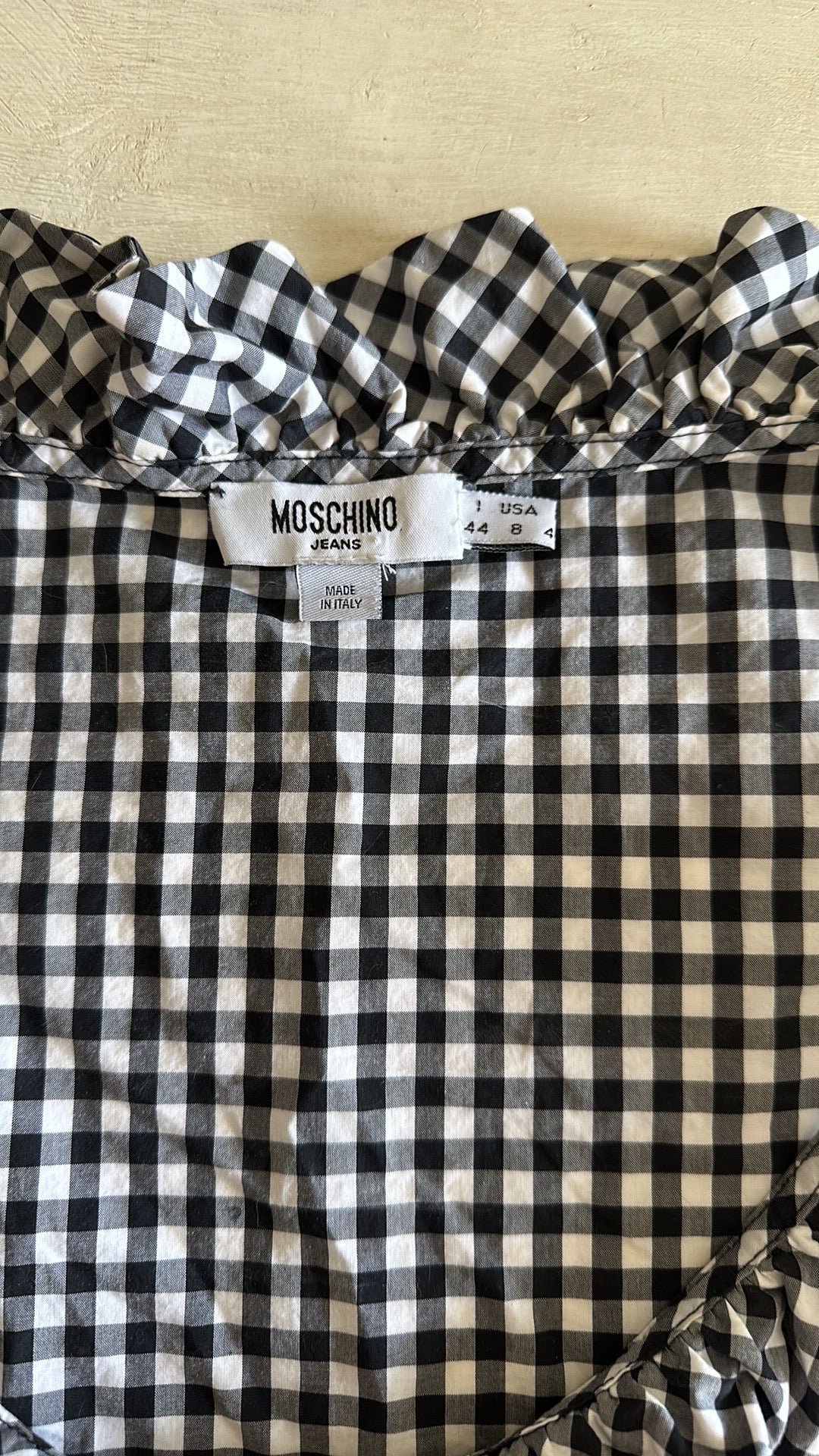 MOSCHINO GINGHAM MINI DRESS // SIZE SMALL