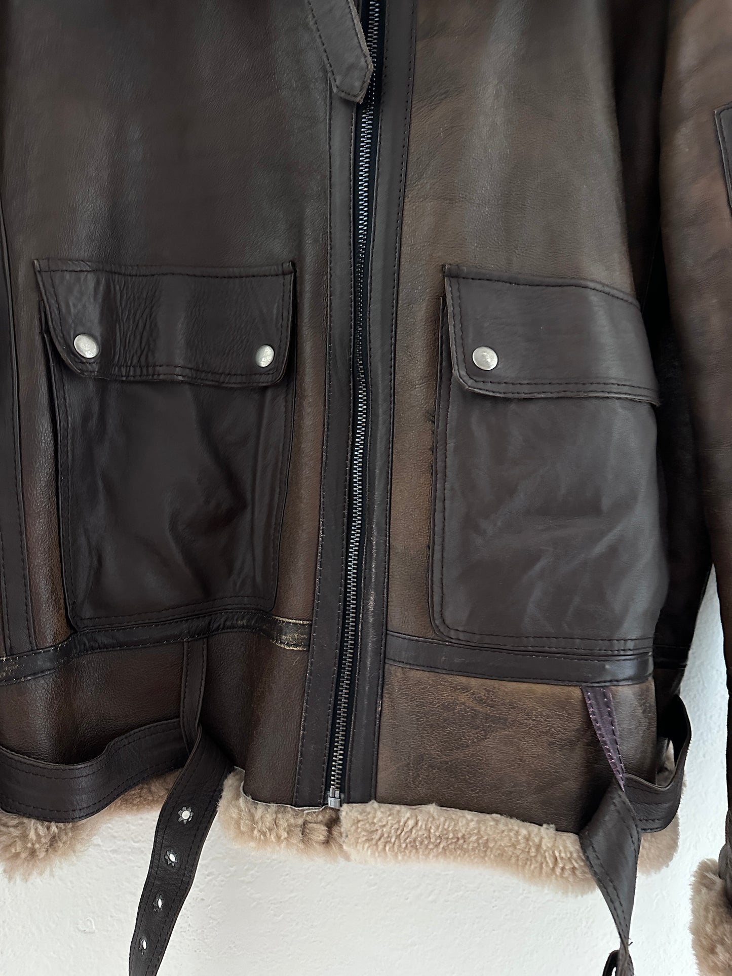 VINTAGE MENS SHEARLING JACKET // SIZE LARGE