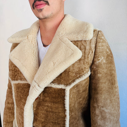 60’S VINTAGE H BAR C SHEEPSKIN SHEARLING JACKET // SIZE MEDIUM