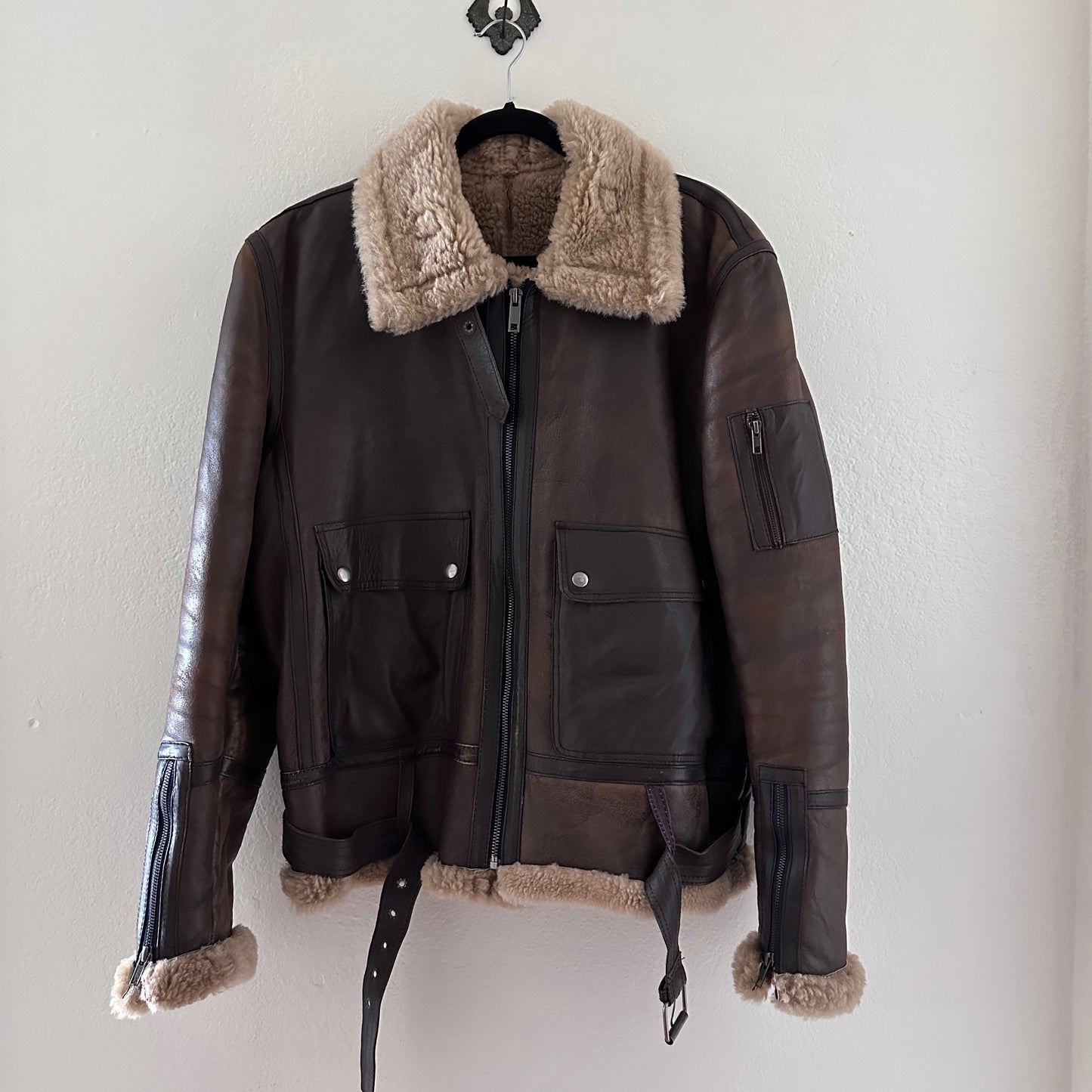 VINTAGE MENS SHEARLING JACKET // SIZE LARGE