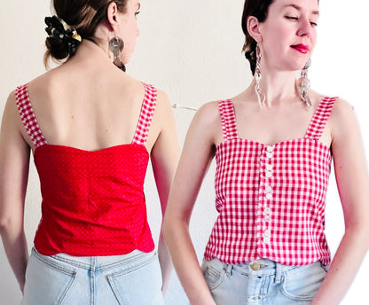 COTTON GINGHAM CROP TOP // SIZE MEDIUM