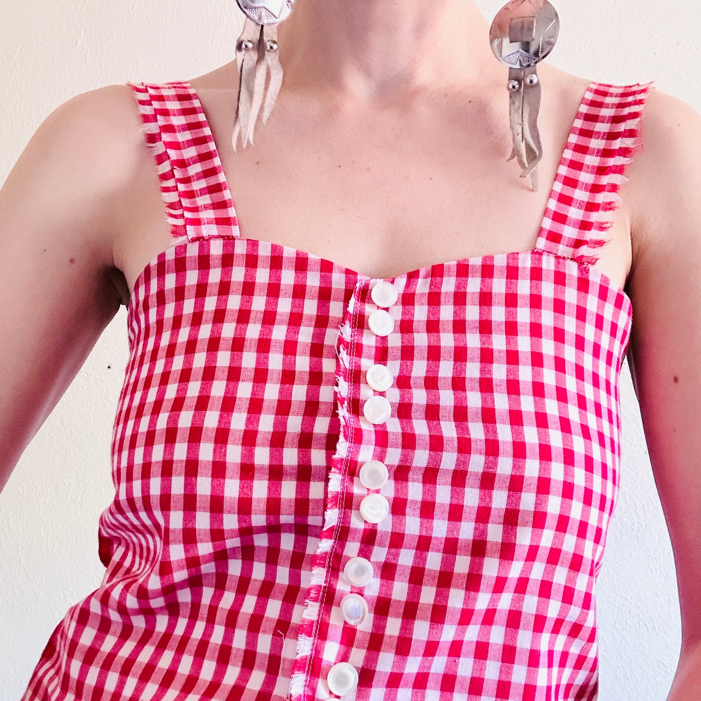 COTTON GINGHAM CROP TOP // SIZE MEDIUM