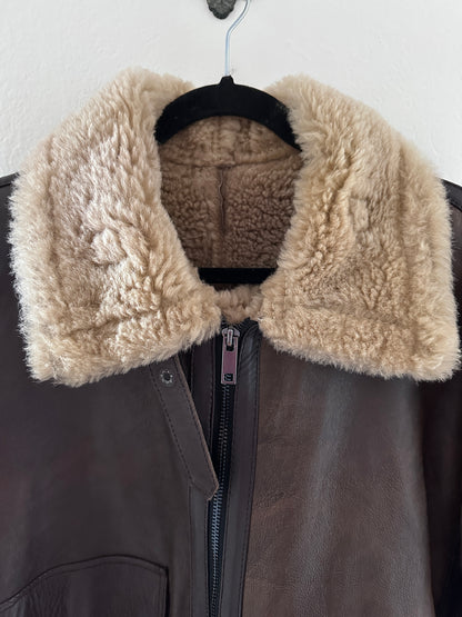 VINTAGE MENS SHEARLING JACKET // SIZE LARGE