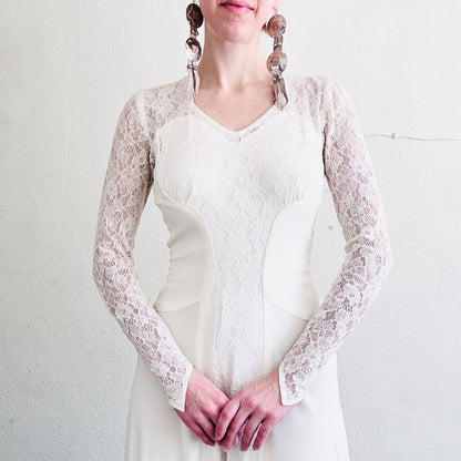 70'S VINTAGE WEDDING DRESS // SIZE XSMALL