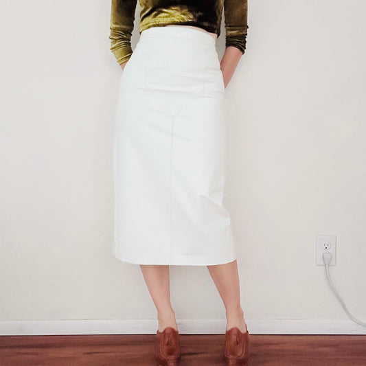90’S VINTAGE LEATHER WESTERN SKIRT // SIZE SMALL