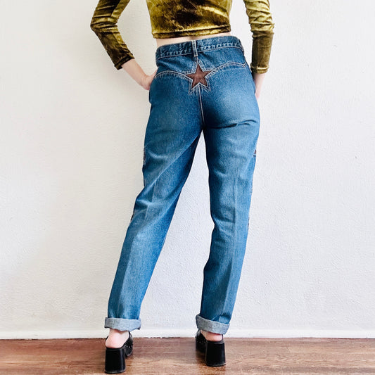 90'S VINTAGE LAWMAN STAR WESTERN JEANS // WAIST SIZE 29