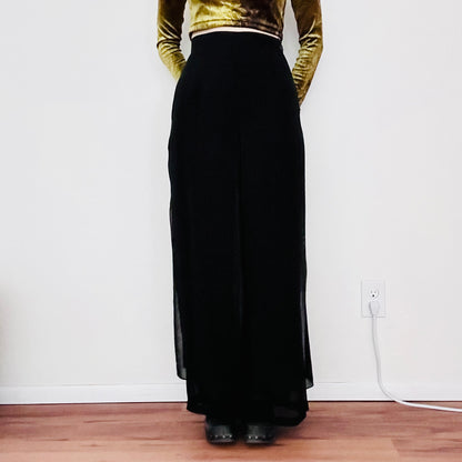 90'S VINTAGE SILK CHIFFON PANTS // WAIST SIZE 26