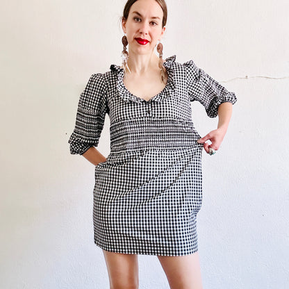 MOSCHINO GINGHAM MINI DRESS // SIZE SMALL