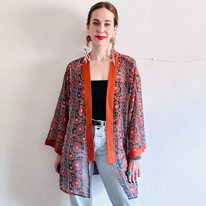 CHIFFON KIMONO INSPIRED ROBE JACKET // MEDIUM