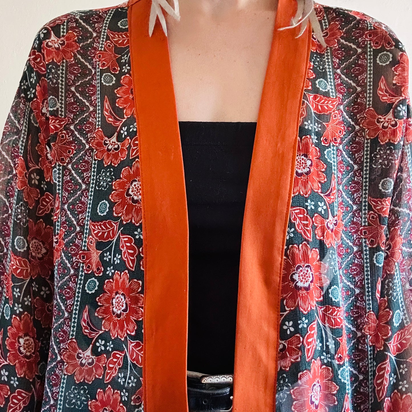 CHIFFON KIMONO INSPIRED ROBE JACKET // MEDIUM