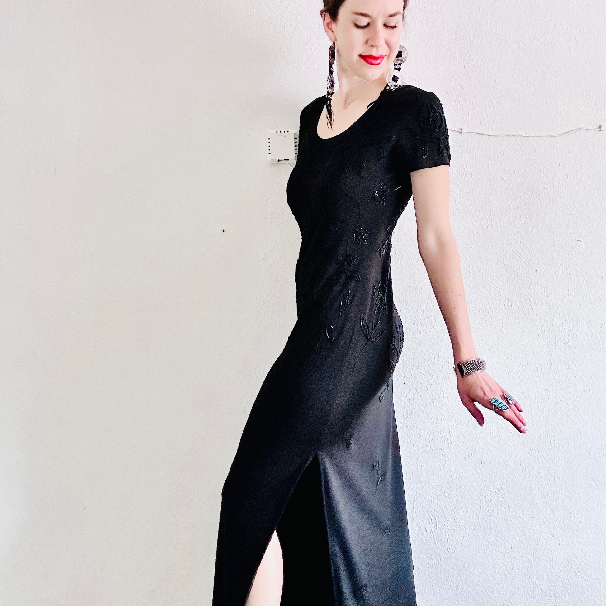 90'S VINTAGE BEADED MAXI DRESS // SIZE SMALL SANGRE DE CRISTO VINTAGE 90'S VINTAGE BEADED MAXI DRESS // SIZE SMALL SANGRE DE CRISTO VINTAGE