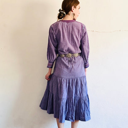 80'S VINTAGE EMBROIDERED PRAIRIE SKIRT SET // SIZE SMALL