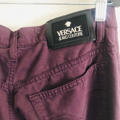 90'S VINTAGE VERSACE JEANS COUTURE PURPLE JEANS // WAIST SIZE 26