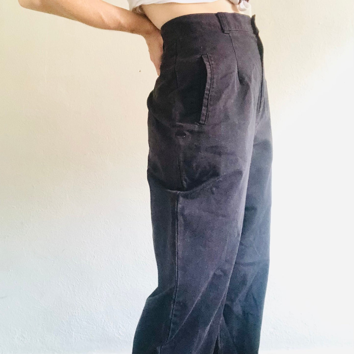 80'S VINTAGE DARK PURPLE PANTS // WAIST SIZE 28