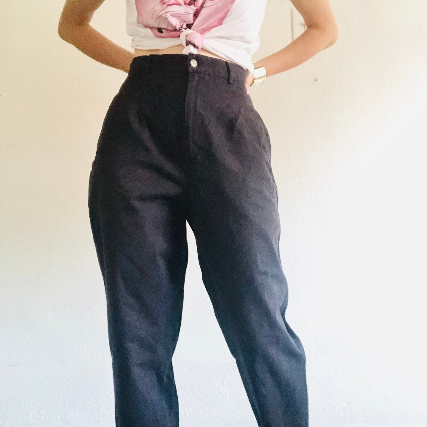 80'S VINTAGE DARK PURPLE PANTS // WAIST SIZE 28