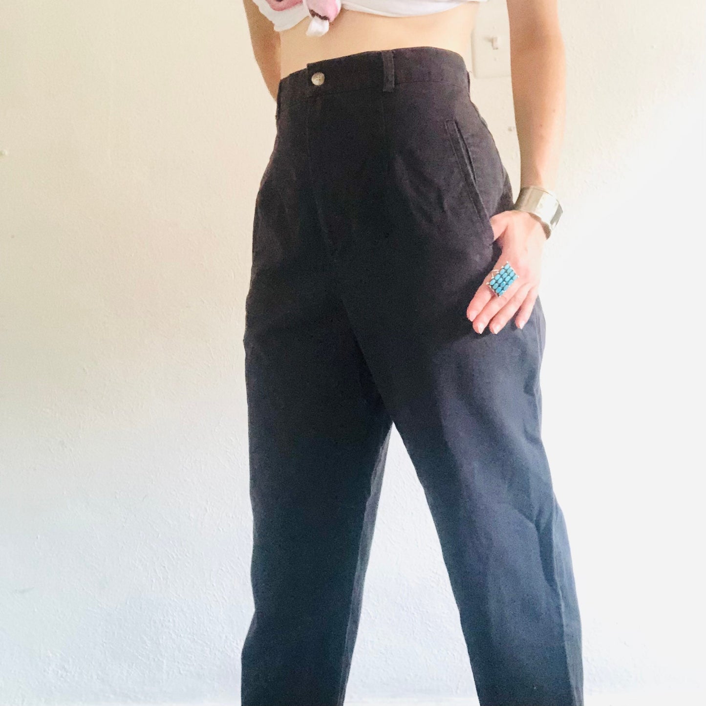 80'S VINTAGE DARK PURPLE PANTS // WAIST SIZE 28