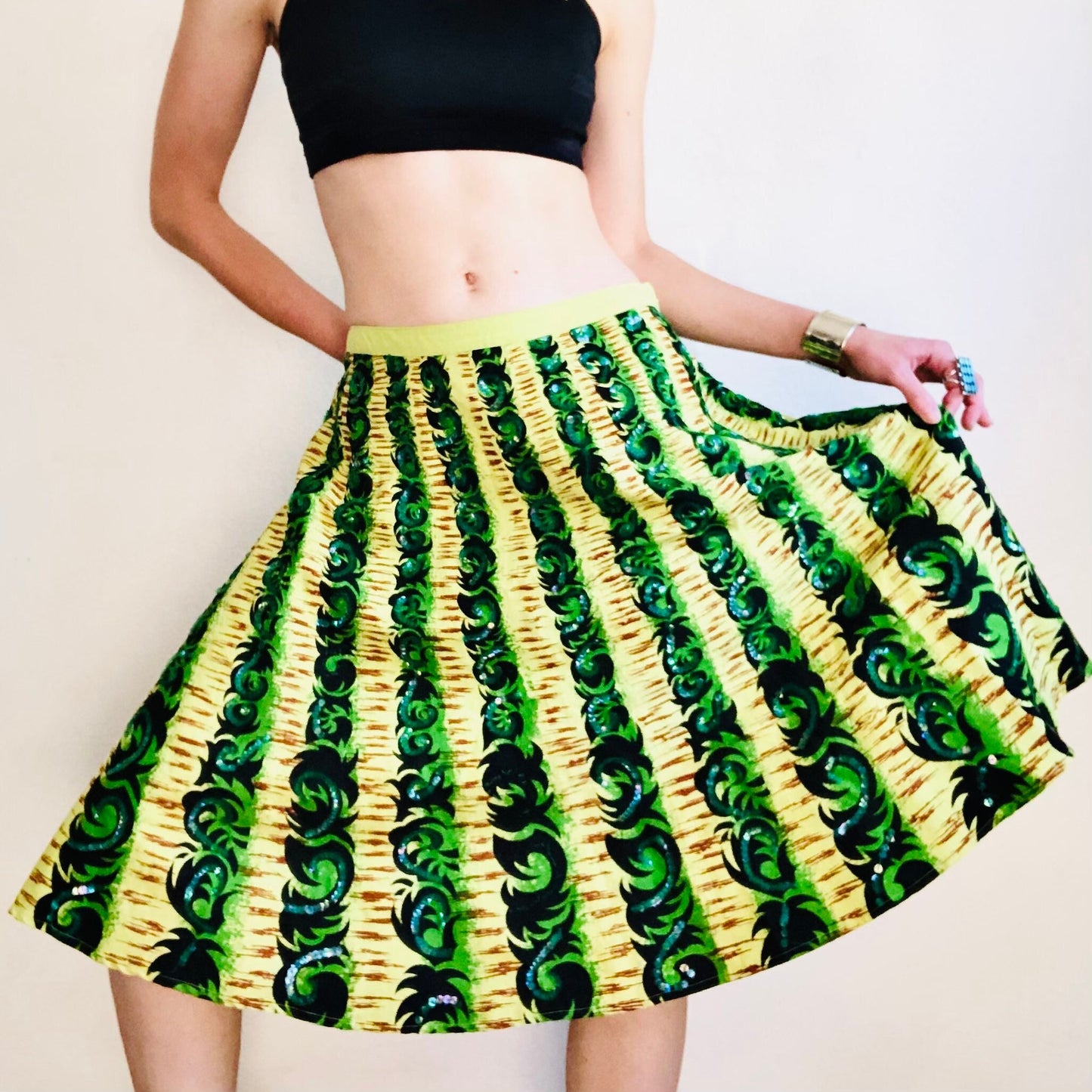 Y2K VINTAGE SEQUIN MEXICAN STYLE SOUVENIR SKIRT // SIZE MEDIUM