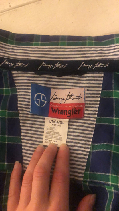 90'S VINTAGE WRANGLER PLAID SHIRT // SIZE LARGE