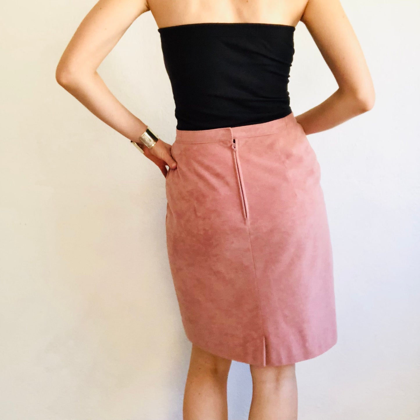 70'S VINTAGE PINK ULTRASUEDE SUIT // SIZE SMALL PETITE