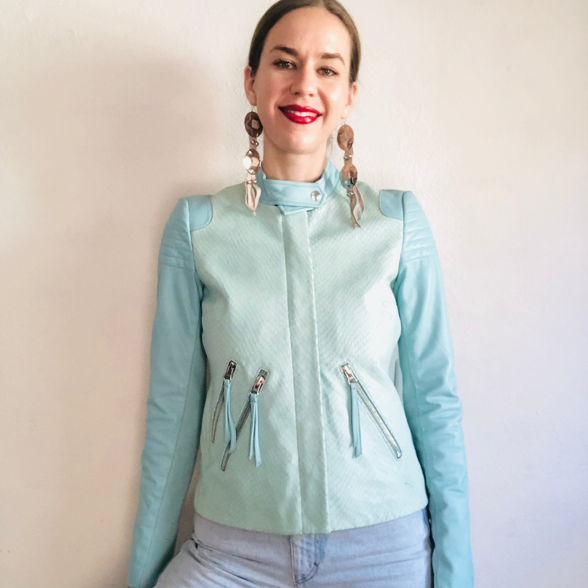 Rebecca taylor 2025 navy leather jacket