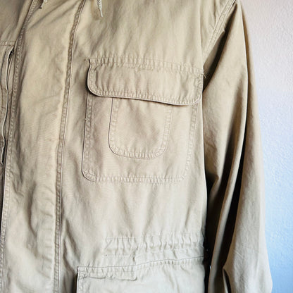 80'S VINTAGE BANANA REPUBLIC HUNTING JACKET // SIZE LARGE – SANGRE