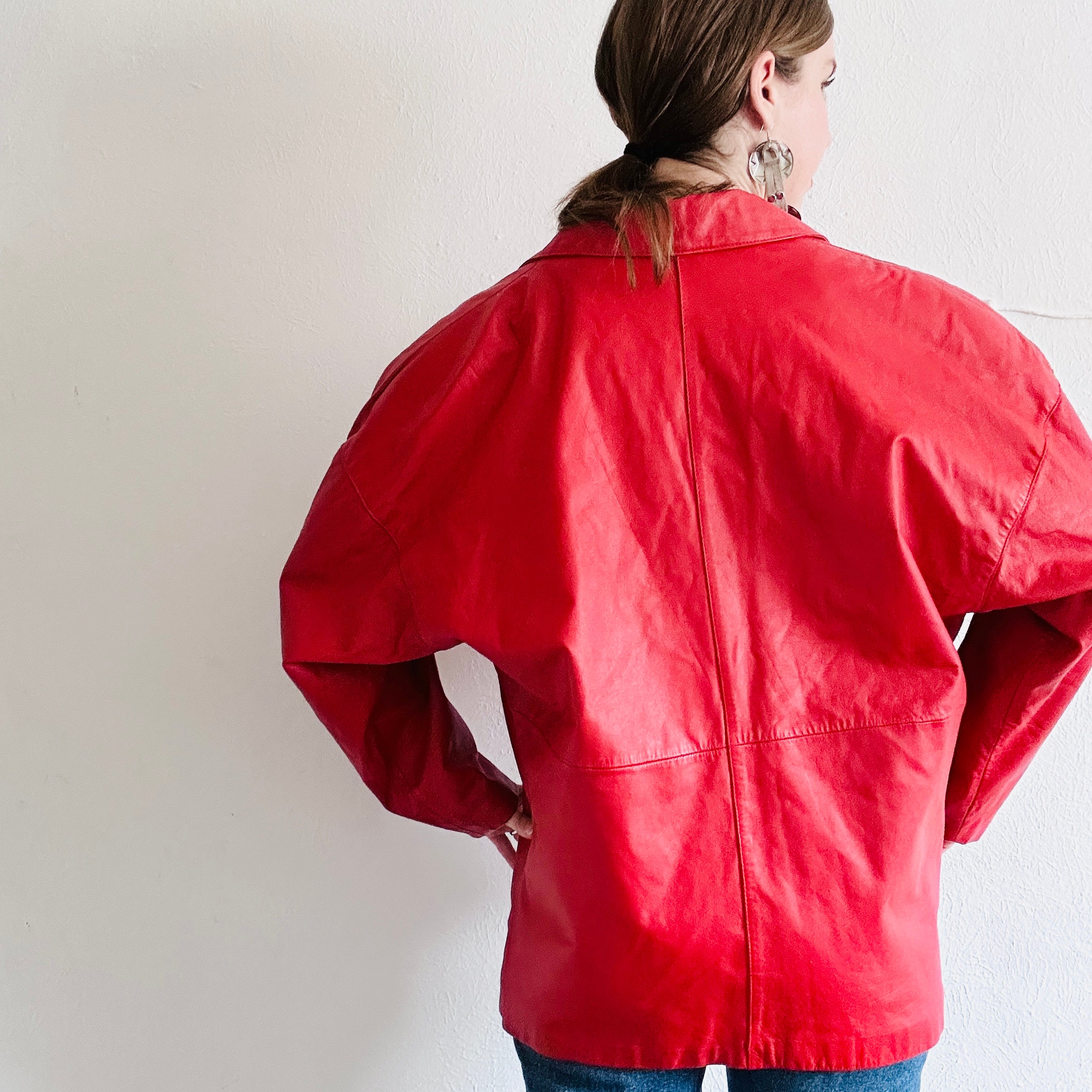 Vintage red outlet leather jacket