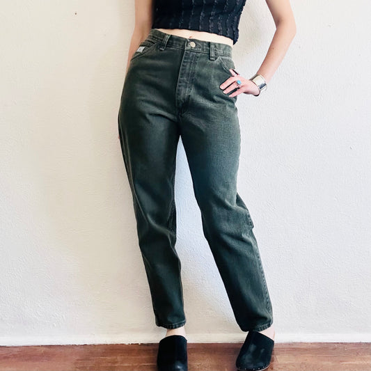 90'S VINTAGE WRANGLER GREEN PANTS // WAIST SIZE 28