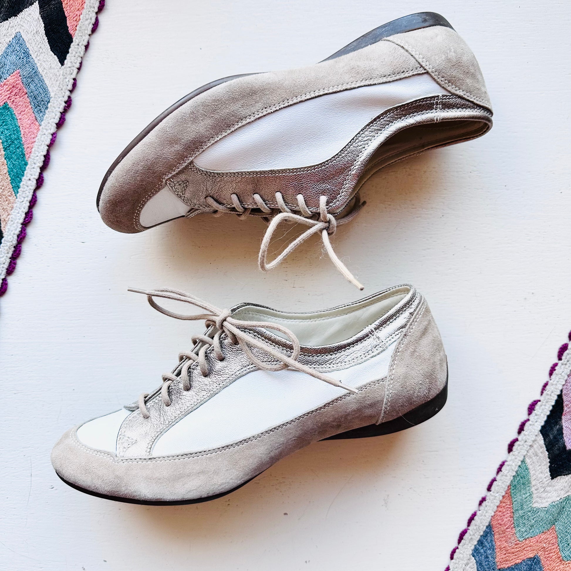 ATTILIO GIUSTI LEOMBRUNI LEATHER SADDLE SHOES SIZE 8 SANGRE