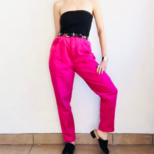 80'S VINTAGE GITANO HOT PINK MOM JEANS // WAIST SIZE 30